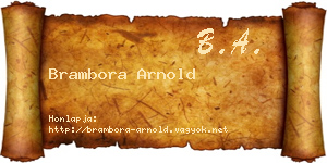 Brambora Arnold névjegykártya