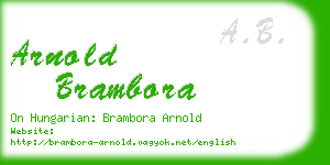 arnold brambora business card